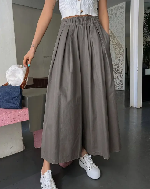 Slant Pockets Wide Leg Pants